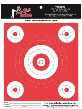 PROSHOT 6IN BULLSEYE / 2IN-4QTY. BULLSEYE DAY GLO ORANGE-HEAVY PAPER OG-100 - Taurus Savings